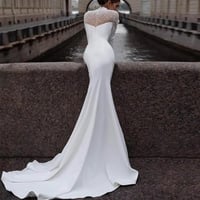 Prom Dresses White Evening Gown with Stunning Pearls - Thumbnail 2