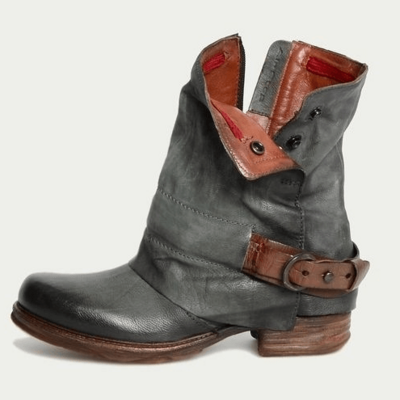 Wide Calf Low Heel Martin Boots