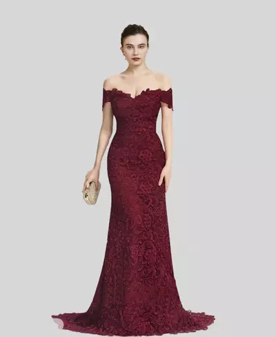 Mermaid / Trumpet Mother of the Bride/ Groom Dress Luxurious Elegant V Neck Court Train Lace Stretch Chiffon 3/4 Length Sleeve