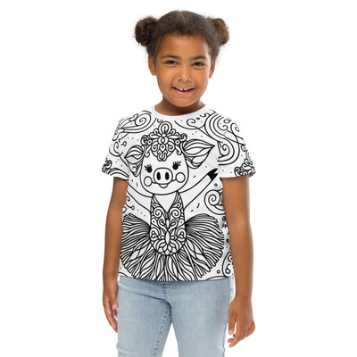 Princess Piggy Kids crew neck t-shirt