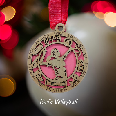 #293 Girl's Volleyball Christmas Ornament