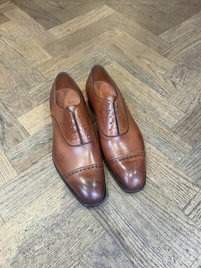 Stylish Look Handmade Brown Cap Toe Designer Edition Shoes