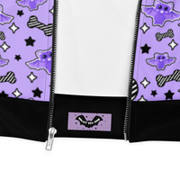 Magical Kawaii Spooky Bats Purple Unisex Bomber Jacket - Thumbnail 8