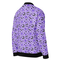 Magical Kawaii Spooky Bats Purple Unisex Bomber Jacket - Thumbnail 13