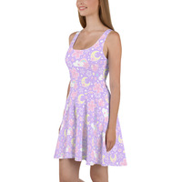 Cherry Blossom Dreams Purple Skater Dress - Thumbnail 4