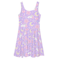 Cherry Blossom Dreams Purple Skater Dress - Thumbnail 11