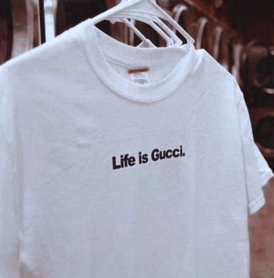 Free Shipping-LIFE IS G U C C I TEE