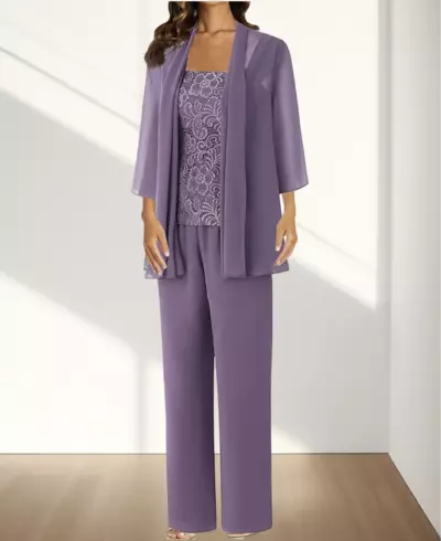 Mother of the Bride/Groom Jumpsuit Wedding Guest Elegant Chiffon Evening Formal Dress