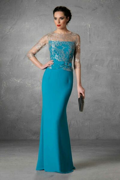 Blue Mother of the Bride/Groom Dress Elegant Simple Lace Evening Formal Party Gown
