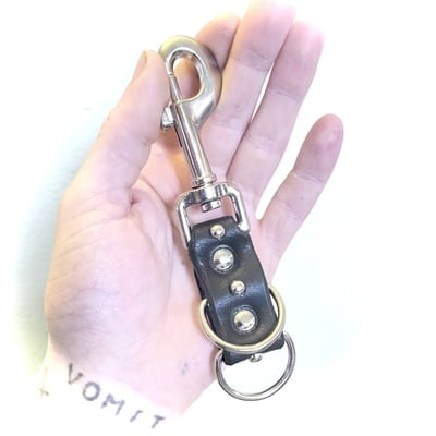 1”-wide Studded Keyring Fob