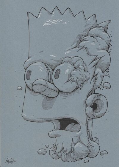 Drawing by Dhani Barragan "Atonished Bart"