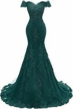 Green Mother of the Bride/Groom Dress Mermaid Lace Appliques Evening Formal Wedding Guest