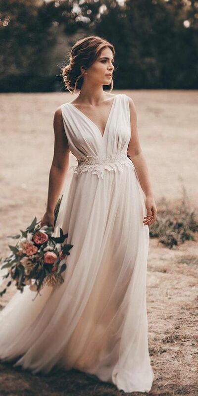 Simple A Line Tulle Wedding Dresses Bridal Gowns Wedding Gowns