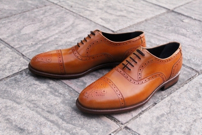 Crafted Leather Classic Men Brown Leather Oxford Lace up Dress Shoes