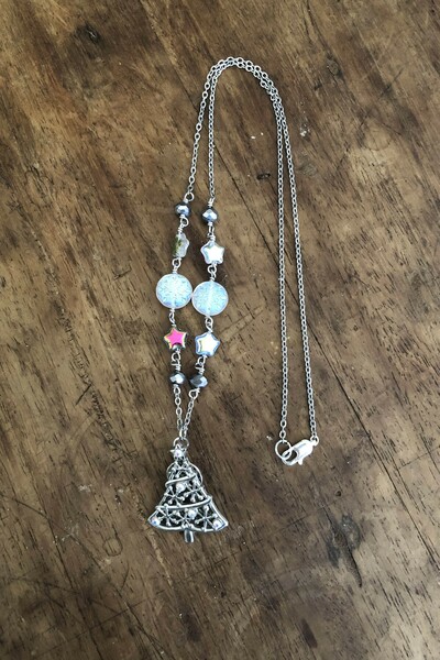 Christmas Tree and Snowflakes Necklace