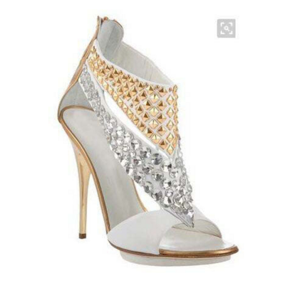 Crystal Rivets Open Toe Back Zipper High Stiletto Heels Sandals