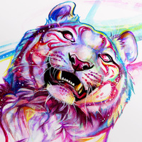 Opalescent Tiger - Premium Holographic Poster - Thumbnail 3