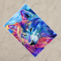 Rainbow Wolf II - Premium Holographic Poster - Thumbnail 2