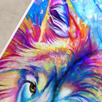 Rainbow Wolf II - Premium Holographic Poster - Thumbnail 3