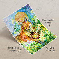 Lantern Fox - Premium Holographic Poster - Thumbnail 1
