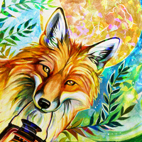 Lantern Fox - Premium Holographic Poster - Thumbnail 3