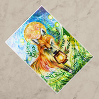 Lantern Fox - Premium Holographic Poster - Thumbnail 2