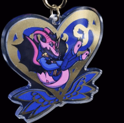 Hot Gold Stamped Keychain - Valerious The Water / Air Dragon