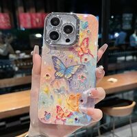 Glitter Butterfly Pattern Case For iPhone 16 15 14 13 IPS628 - Thumbnail 1