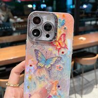 Glitter Butterfly Pattern Case For iPhone 16 15 14 13 IPS628 - Thumbnail 2
