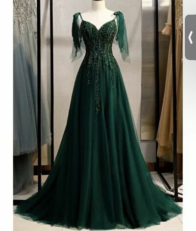 Elegant Dark Green Mother of the Bride/Groom Dress Lace Appliques Evening Formal Prom Dress