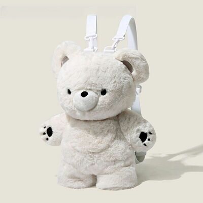White Teddy Bear Plush Backpack