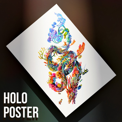 Coral Dragon - Premium Holographic Poster
