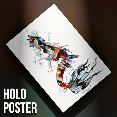 Calico Koi Cat I - Premium Holographic Poster