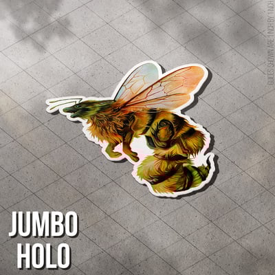 Honey bee dragon - jumbo holo sticker - Thumbnail 1