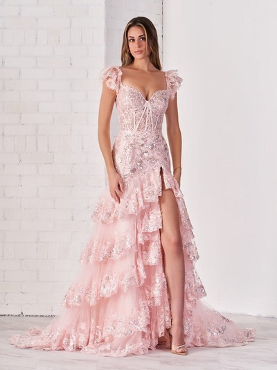 Long Sheath Off the Shoulder Lace-up Back Prom Dress, PD230177