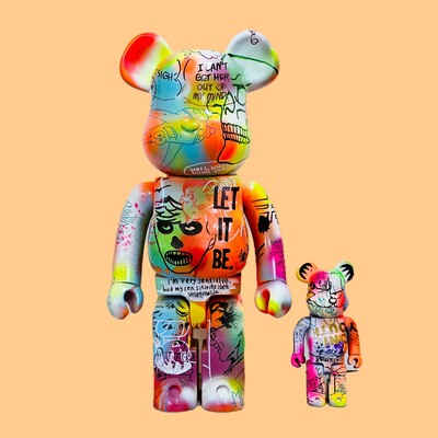 Custom bearbrick 1000 %: "orange boy" by judas arrieta - Thumbnail 5