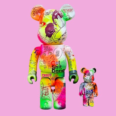 Custom BEARBRICK 1000%: by Judas Arrieta "GET THE S. DONE"