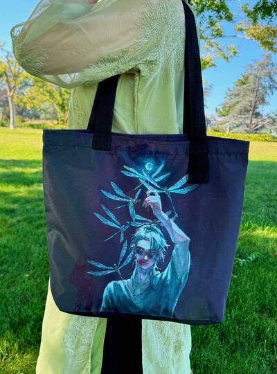 zippered eco bag - dragonflies