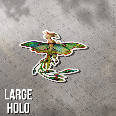 Luna Moth Dragon - Large Holo Sticker