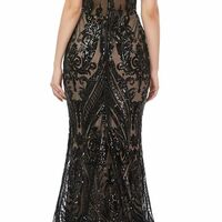 V-Neck Sequined Prom Dress, Prom Gowns,Prom Dresses Z45 - Thumbnail 1