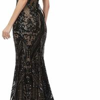 V-Neck Sequined Prom Dress, Prom Gowns,Prom Dresses Z45 - Thumbnail 3