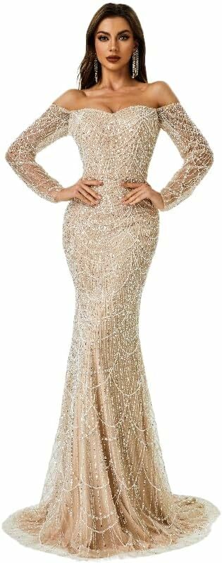 Mermaid Sequined Prom Dress, Prom Gowns,Prom Dresses Z46