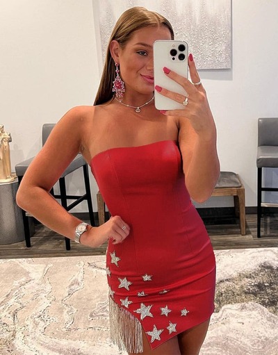 Sheath Satin Strapless Homecoming Dress, PD230226