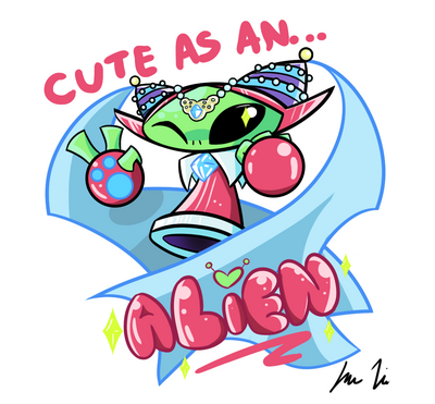 Cute As An Alien 2'' Sticker