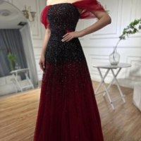 Burgundy Heavy Sequined Formal Dress, Prom Gowns,Prom Dresses Z54 - Thumbnail 2