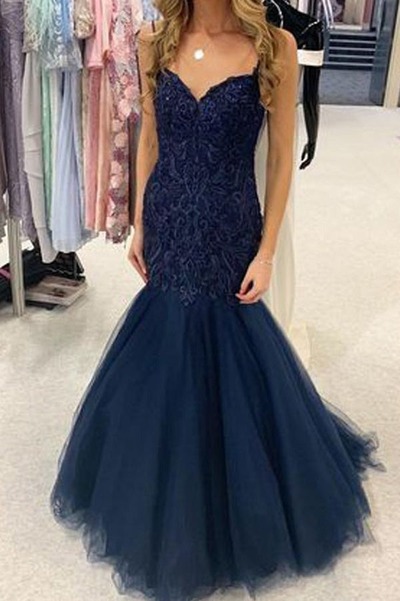 Charming Mermaid Sweetheart Long Evening Prom Dresses with Lace, PD230303