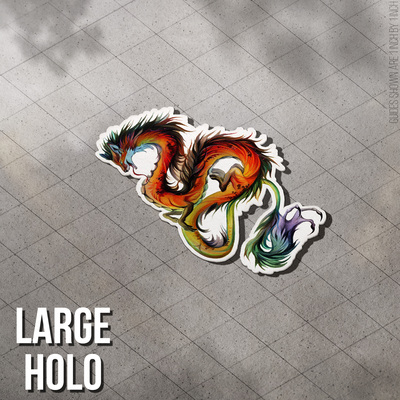 Fox Dragon - Jumbo Holo Sticker
