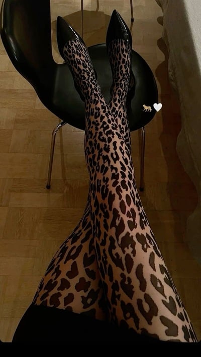 Cheetah print tights