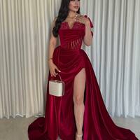 Burgundy Formal Dress, Evening Dress,Prom Gowns,Prom Dresses Z78 - Thumbnail 2
