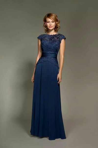 Elegant Mother of the Bride/Groom Dress Royal Blue Lace Evening Formal Prom Dress